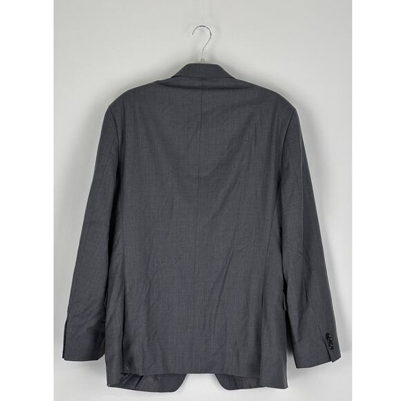 Saks Fifth Avenue Two Button Wool Blend Suit Jacket Blazer Men Size 44L Grey New - Picture 7 of 10